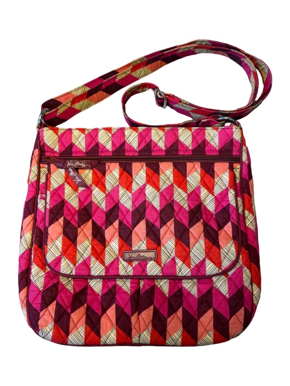Vera Bradley Bohemian Chevron Retired Mailbag Crossbody & Zip ID Case Set